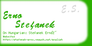 erno stefanek business card